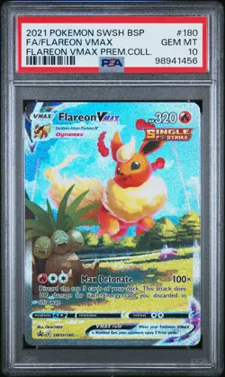 2021 POKEMON SWSH BLACK STAR PROMO #180 FULL ART/FLAREON VMAX PSA 10 - Image 1