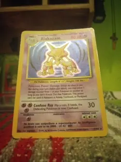 Alakazam Holo Rare 1/102 Unlimited Base Set Pokemon LP-HP WOTC - Image 2