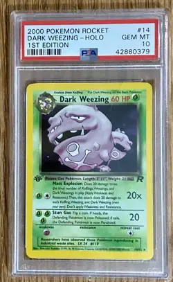 2000 Pokemon Rocket #14 Dark Wheezing-HOLO 1st Edition PSA 10 - Image 1