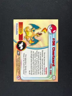 topps Pokemon TV Animation Edition Series 1 Rainbow Foil #06 Charizard #6 - Image 3