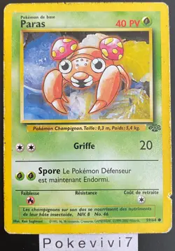 Carte Pokemon PARAS 59/64 Commune JUNGLE Wizards FR OCCASION - Image 1