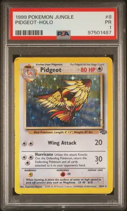 1999 POKEMON JUNGLE #8 PIDGEOT-HOLO PSA 1 - Image 1