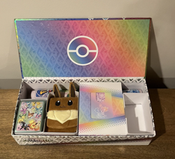 Prismatic evolutions SPC Contents. NO PACKS OR PROMO! Deckbox, Sleeves, Play-Mat - Image 1