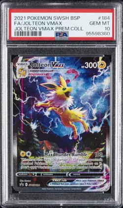 2021 POKEMON SWSH BLACK STAR PROMO #184 FULL ART/JOLTEON VMAX PSA 10 - Image 1