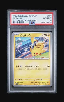 PSA 10 2024 POKEMON JAPANESE SV-P PROMO | GYM EVENT CAMPAIGN #197 PIKACHU - Image 1