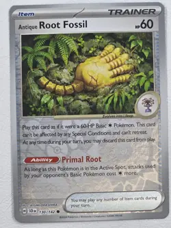 Antique Root Fossil - 130/142 - SV07: Stellar Crown - POKEMON REVERSE HOLO - Image 1