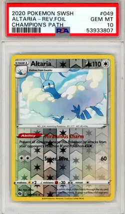 2020 Pokemon SWSH Champion's Path Altaria-Rev. Foil #049 PSA 10 GEM MINT - Image 1