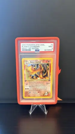 Pokemon Blaine's Charizard Holo First Edition Gym Challenge PSA 9 - Image 1