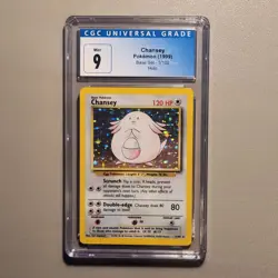 1999 Chansey Base Set Holo Pokemon 3/102 CGC 9 Mint Affordable Compared to PSA 9 - Image 1