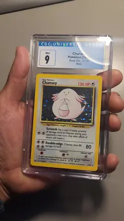 1999 Chansey Base Set Holo Pokemon 3/102 CGC 9 Mint Affordable Compared to PSA 9 - Image 2