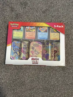 Pokemon Scarlet & Violet - 151 (5-Pack) Mini Tins w/ 4 Promos UNOPENED! - Image 1