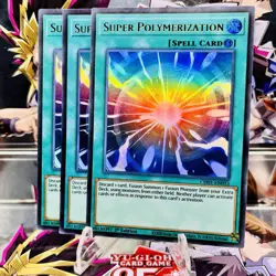 3x Yugioh Playset Super Polymerization CH01-EN033 Ultra Rare 1st Ed Near Mint - Image 1