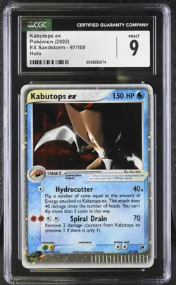 CGC 9 MINT Kabutops ex 2003 EX Sandstorm 97/100 Holo Pokemon Card - Image 1
