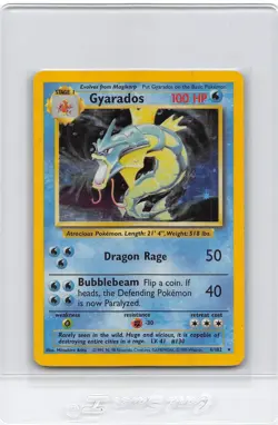 Gyarados 6/102 - Base Set - Holo Rare - VINTAGE WOTC POKEMON CARD - LP/P - Image 1