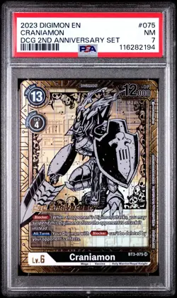 PSA 7 - Craniamon - #075 - 2nd Anniversary Promo - Digimon Card Game - Image 1