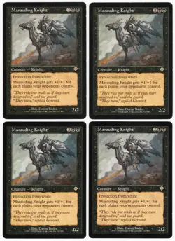 Marauding Knight x4 4x 2000 Invasion PLAYSET Black Rare Creature MTG SP - NM AZ1 - Image 1