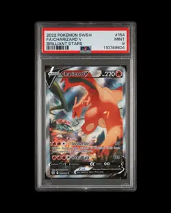 Pokemon TCG Brilliant Stars Charizard V Alternate Art 154/172 PSA 9 Mint Alt Art - Image 1