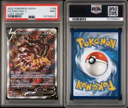 PSA 9 MINT 2022 POKEMON SWORD & SHIELD LOST ORIGIN FULL ART/GIRATINA V 186 - Image 3