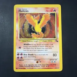 Pokemon Vintage Holo Rare Moltres 12/62 Fossil WotC 1999 - Image 1
