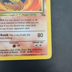 Pokemon Vintage Holo Rare Moltres 12/62 Fossil WotC 1999 - Image 4