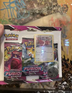 ‼Pokemon Sword & Shield Fusion Strike 3-Pack Blister FROM FRESH CASE!~EEVEE💨 - Image 1