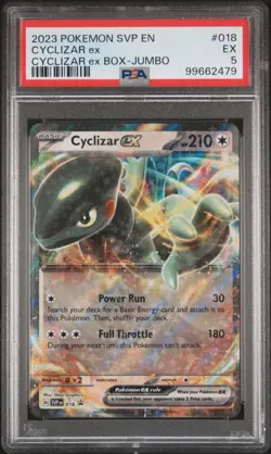 2023 POKEMON SVP EN-SV BLACK STAR PROMO CYCLIZAR EX BOX-TAG CYCLIZAR EX PSA 5 - Image 1