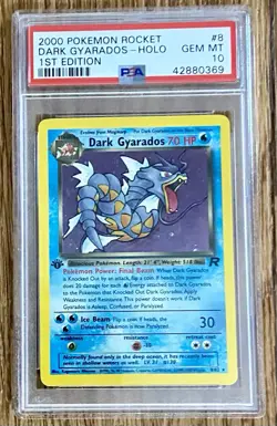 2000 Pokemon Rocket #8 Dark Gyarados-HOLO 1st EDITION! PSA 10 - Image 1
