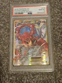 2016 Pokemon XY Steam Siege Volcanion EX Full Art Secret #115 PSA 10 New Cert - Image 1