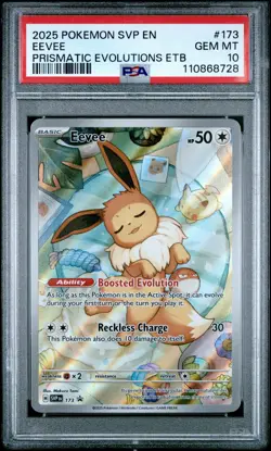 2025 POKEMON SVP EN-SV BLACK STAR PROMO #173 EEVEE PSA 10 - Image 1