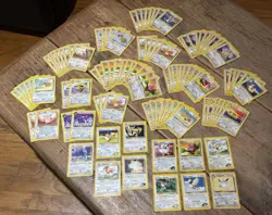 OLD Pokemon COLORLESS Cards~LOT of 106, Many MULTIPLES Pre-Owned & Played - Image 1