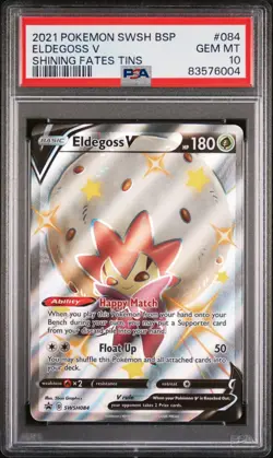 PSA 10 GEM MINT Eldegoss V SWSH084 Black Star Promos Full Art Holo Pokemon 2021 - Image 1