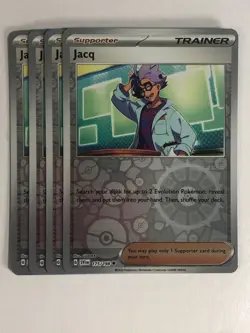 Pokemon TCG Scarlet & Violet 4x Playset Reverse Holographic Jacq 175/198 NM - Image 1
