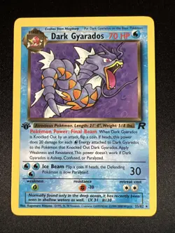 Pokemon Team Rocket Non-Holo 1st Edition Dark Gyarados #25 NM - Image 1