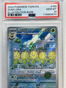 PSA 10 Sunflora #169/167 - Twilight Masquerade Pokemon TCG Illustration Rare - Image 2