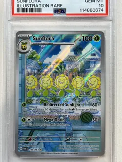 PSA 10 Sunflora #169/167 - Twilight Masquerade Pokemon TCG Illustration Rare - Image 3