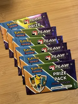 Play Pokemon Prize Pack Series 7 Booster Packs New lot of 6 - Image 1