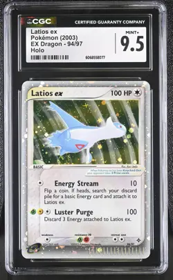 CGC 9.5 MINT+ Latios ex 2003 EX Dragon 94/97 Holo SWIRL Pokemon Card - Image 1