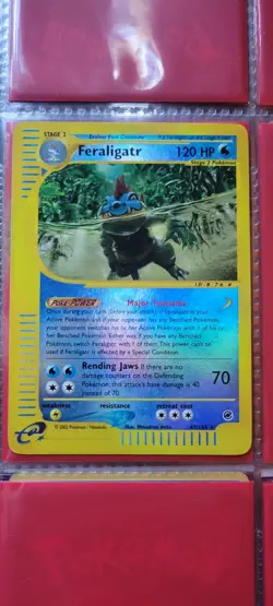 Near Mint, Reverse Foil, 2002 E-READER Feraligatr. Pokemon TCG Card. Rare - Image 1