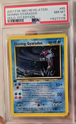 Pokemon Neo Revelation 1st Edition Shining Gyarados Holo Card #65/64 - Image 1
