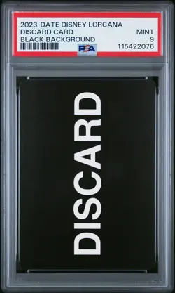 2023-DATE DISNEY LORCANA FILLER CARD BLACK BACKGROUND DISCARD CARD PSA 9 - Image 1