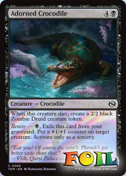 Adorned Crocodile 0069 MTG Tarkir: Dragonstorm Common NP Foil - Image 1