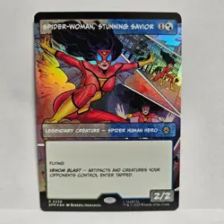 Spider-Man Magic The Gathering Spider-Woman, Stunning Savior 230 Borderless Foil - Image 1