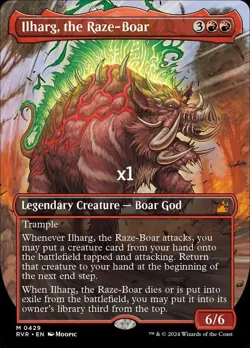 MTG Anime Borderless Ravnica Remastered RVR Ilharg, the Raze-Boar MINT - Image 1