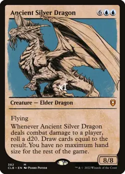 MTG Showcase CMR: Battle for Baldur's Gate CLB Ancient Silver Dragon MINT - Image 1