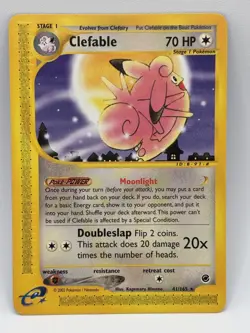 Pokemon TCG Clefable 41/165 Expedition Regular Rare WOTC MP+ - Image 5