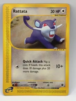 Pokemon TCG Rattata Common Expedition Base Set 128/165 NM - Image 1