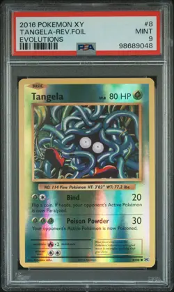 2016 POKEMON XY EVOLUTIONS #8 TANGELA-REVERSE FOIL PSA 9 - Image 1