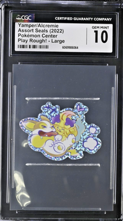 Yamper/Alcremie -2022 Pokemon Center Assort Seals (Play Rough!)-CGC 10 POP 1! - Image 1