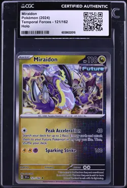 2024 Pokemon Scarlet & Violet Temporal Forces Holo Miraidon #121 CGC AUTH - Image 1