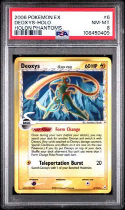 2006 POKEMON EX HOLON PHANTOMS #6 DEOXYS-HOLO PSA 8 - Image 1